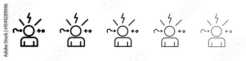 Anxiety icon black and white vector sign