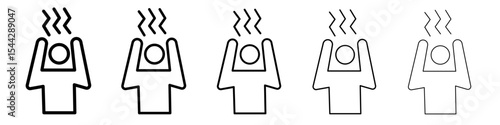 Anxiety icon black and white vector sign