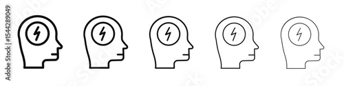 Anxiety icon black and white vector sign