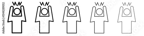 Anxiety icon black and white vector sign