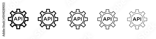 API icon black and white vector sign