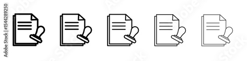 Approved document icon black and white vector sign