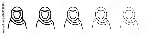 Arab woman icon black and white vector sign