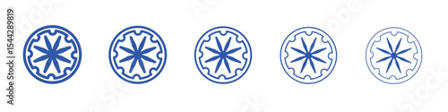 Ashoka Wheel icon black and white vector sign