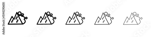 avalanche icon black and white vector sign