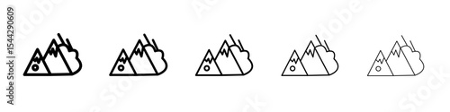 avalanche icon black and white vector sign