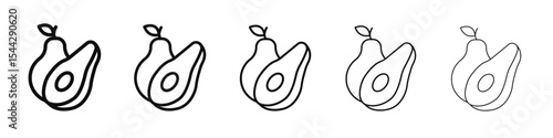 avocado icon black and white vector sign