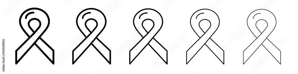 Awareness ribbon icon black and white vector sign Awareness ribbon icon black and white vector sign