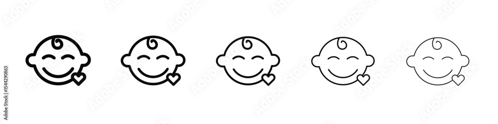 Naklejka premium Baby icon black and white vector sign