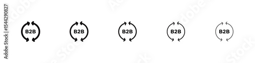 B2B icon black and white vector sign