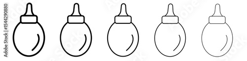 baby nasal aspirator icon black and white vector sign