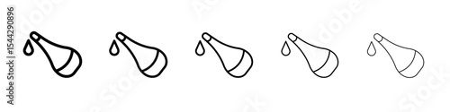 baby nasal aspirator icon black and white vector sign