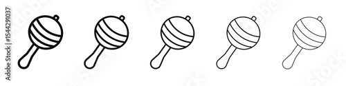 Baby rattle icon black and white vector sign