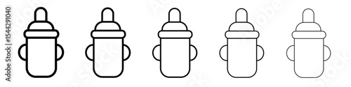 baby sippy icon black and white vector sign