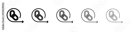 Backlink icon black and white vector sign