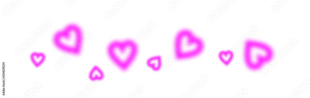 Fototapeta premium Transparent love element with pink glowing color