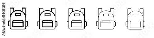 Backpack icon black and white vector sign