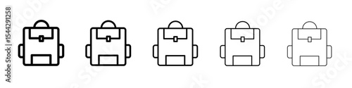 Backpack icon black and white vector sign