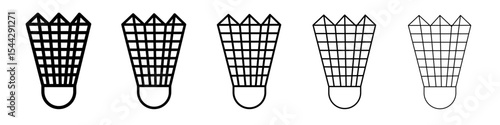 Badminton icon black and white vector sign