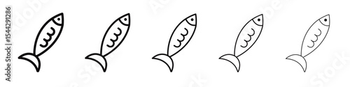 Bait Fishing Minnow icon black and white vector sign