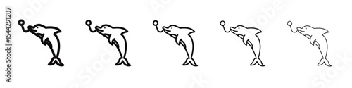 Bait Fishing Minnow icon black and white vector sign