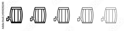 Barrel of beer icon black and white vector sign