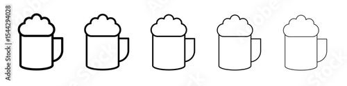 beer mug icon black and white vector sign