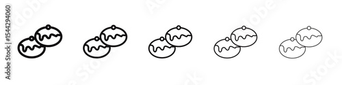 belgian buns icon black and white vector sign