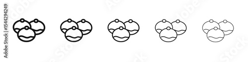 belgian buns icon black and white vector sign