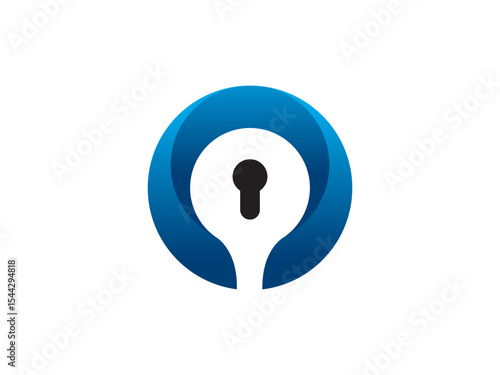 Digital Security and Keyhole Access Logo Template