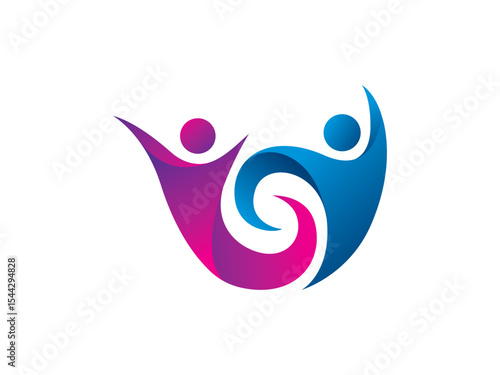 People in Harmony and Community Partnership Logo Template