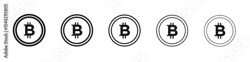 Bitcoin Icon black and white vector sign