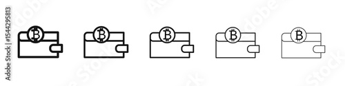 bitcoin wallet icon black and white vector sign