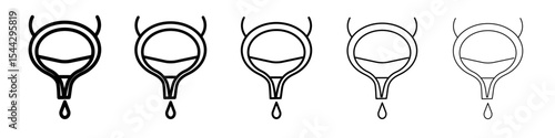Bladder flush icon black and white vector sign