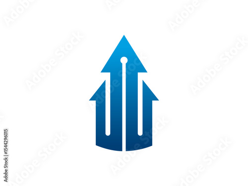 Upward Growth Arrows Logo Template Design