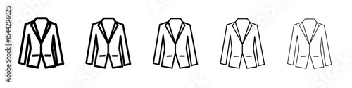 Blazer icon black and white vector sign