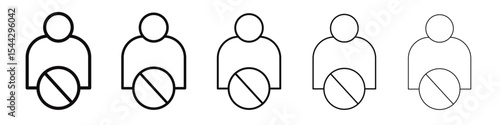 Block User Icon black and white vector sign