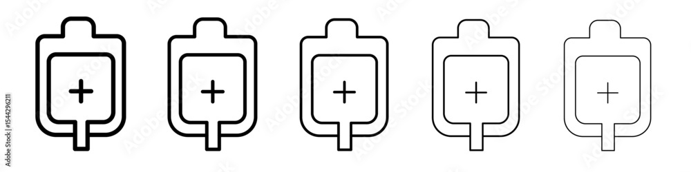 Obraz premium blood bag icon black and white vector sign