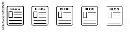 Blog icon black and white vector sign