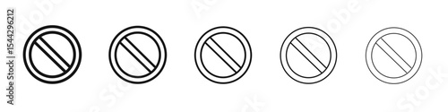Blocked icon black and white vector sign