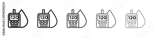 blood glucose icon black and white vector sign