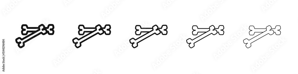 Bones icon black and white vector sign Bones icon black and white vector sign