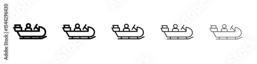 Bobsleigh icon black and white vector sign