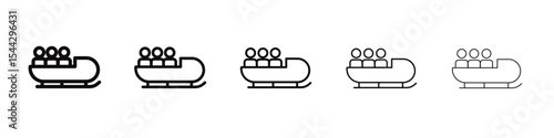 Bobsleigh icon black and white vector sign