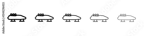 Bobsleigh icon black and white vector sign
