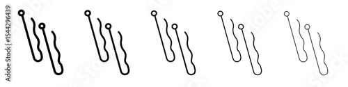 bobby pins icon black and white vector sign