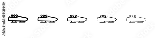 Bobsleigh icon black and white vector sign