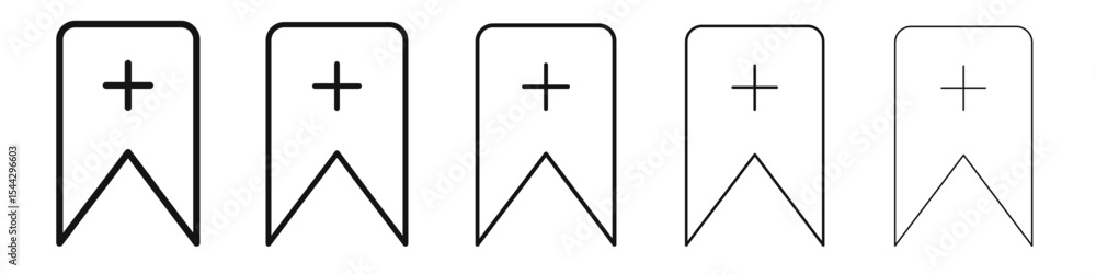 Bookmark add icon black and white vector sign