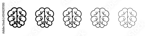 Brain icon black and white vector sign