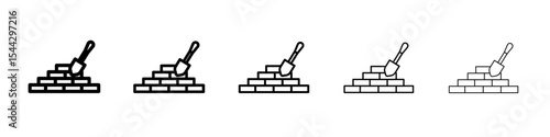 Brickwork icon black and white vector sign